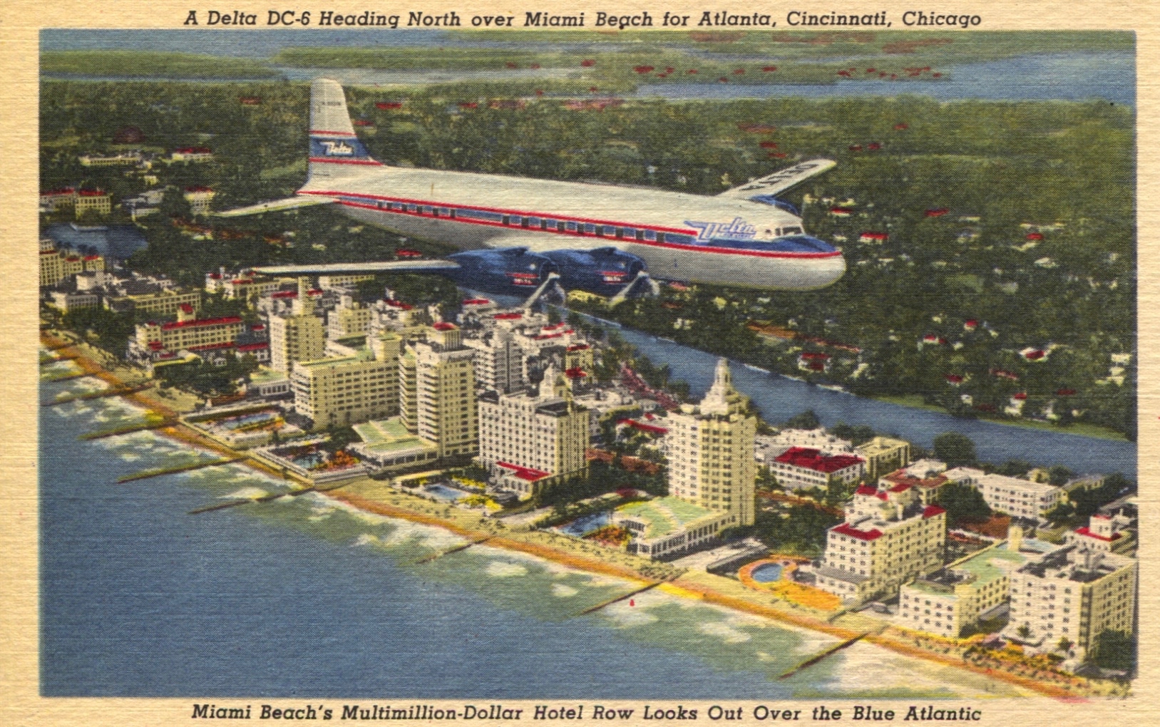 Air New England Douglas DC-3 Airline Aircraft Postcard 