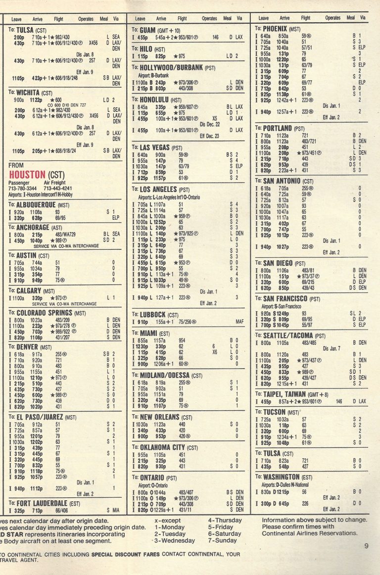 Airline Timetables Archives - World Airline Historical Society