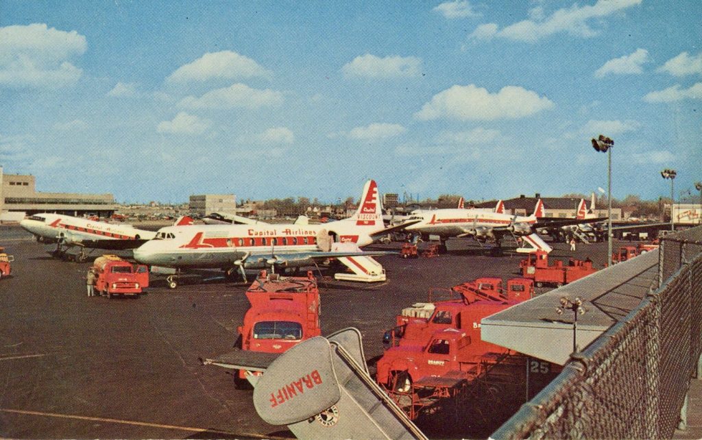 Capital Airlines DC-3, Vickers Viscount, and Constellation at Chicago Midway