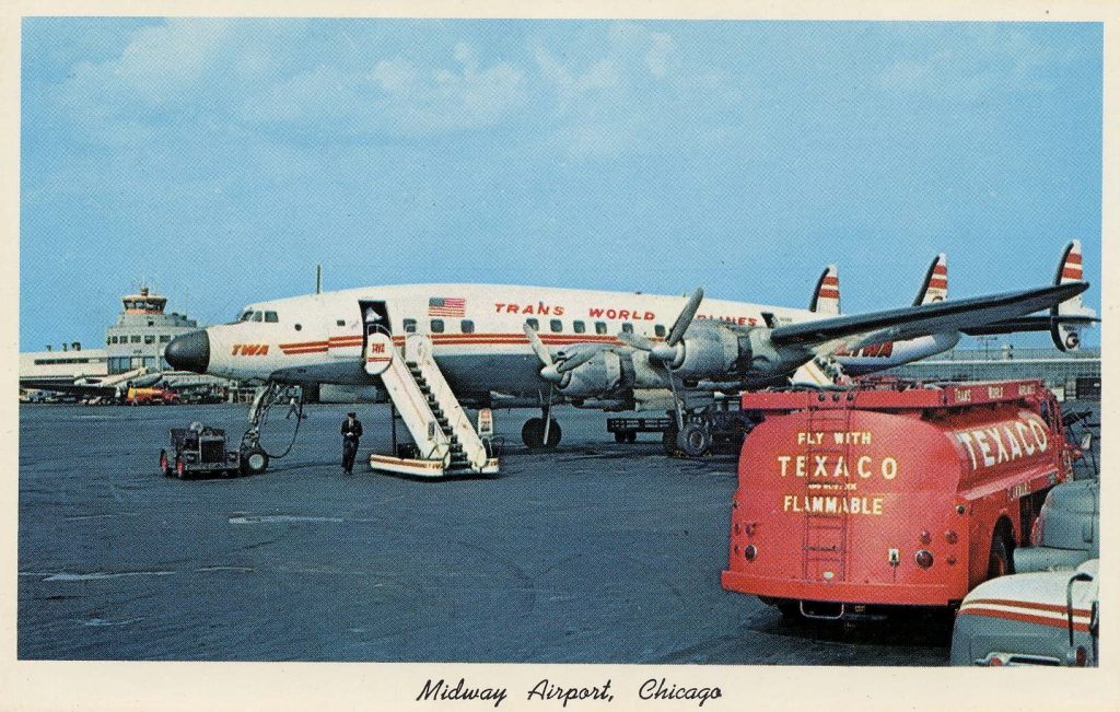 TWA Lockheed Constellation at Midway Airport, 1959