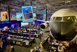 AI 2025 ATL Show Floor with Delta 767, View 1
