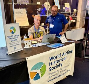 Phil Brooks at the Table of the World Airline Historical Society, AI 2025 ATL, Delta Flight Museum